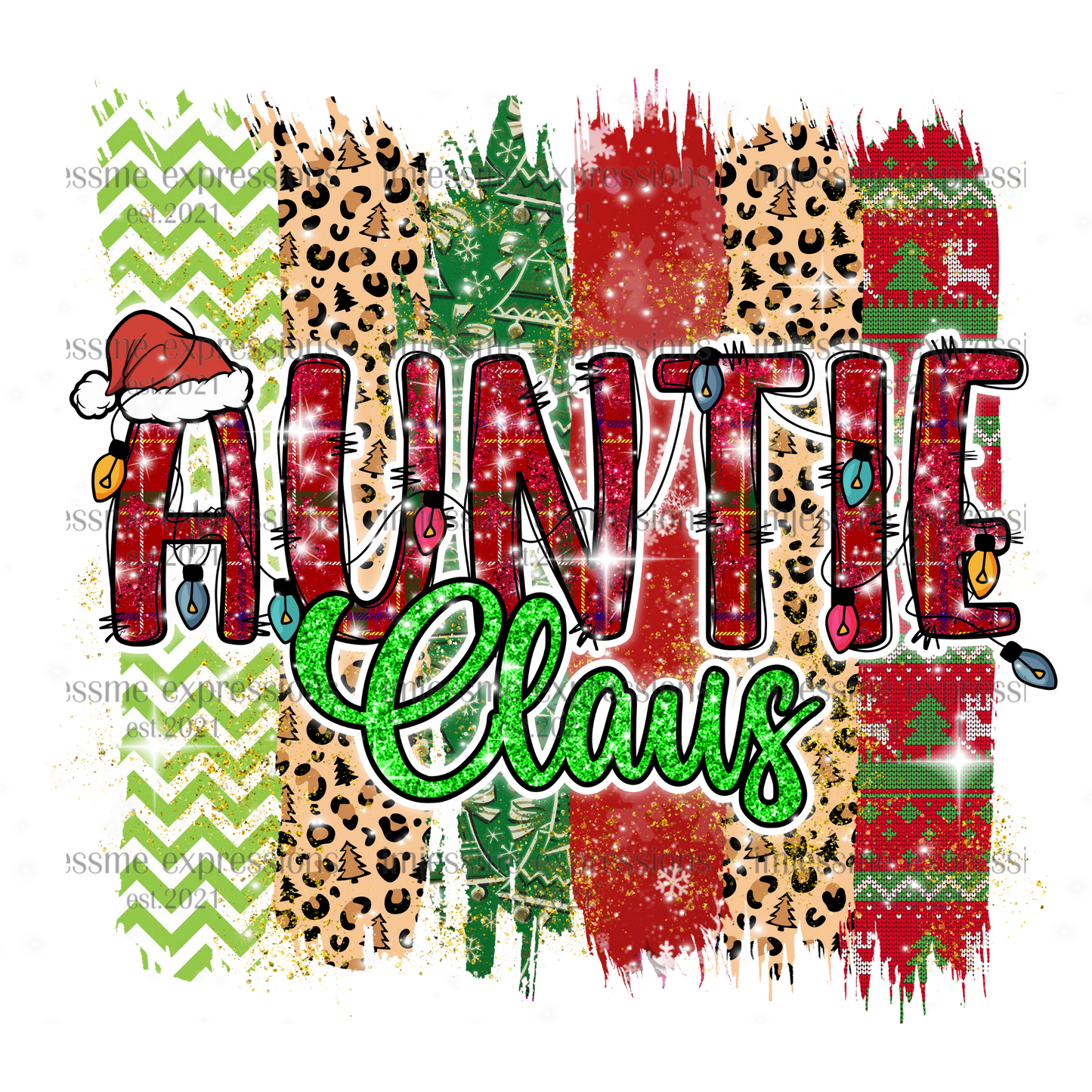 Auntie 2 - "Claus" Matching Christmas Graphic Tee
