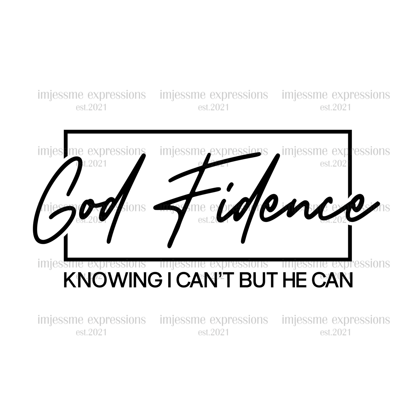 GOD fidence - Word Art Sublimation Graphic Tee