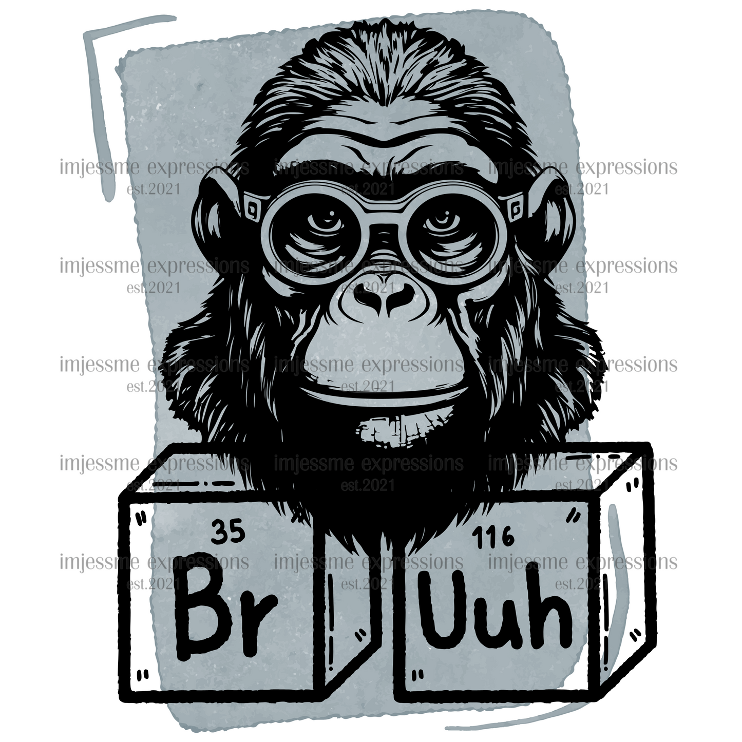 Gorilla Ville - Bruh Gorilla Color Block Graphic Tee