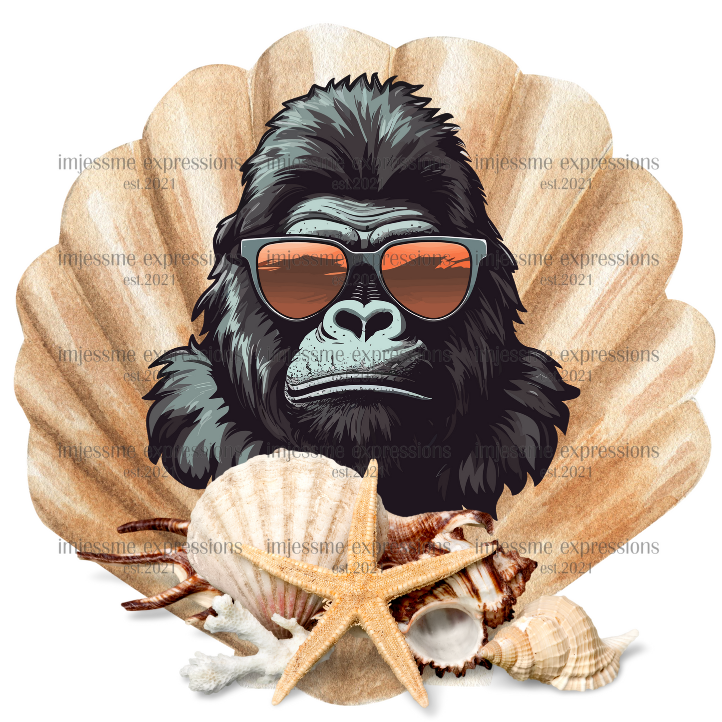 Gorilla Ville - Seashell Gorilla Graphic Tee