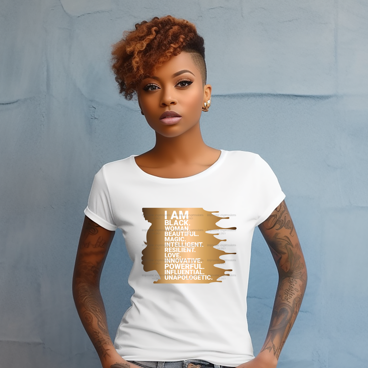 I Am... Gold - Word Art Sublimation Graphic Tee