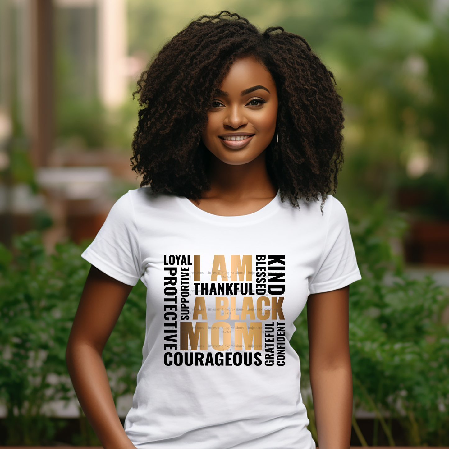 I am a Black Mom Gold - Word Art Sublimation Graphic Tee