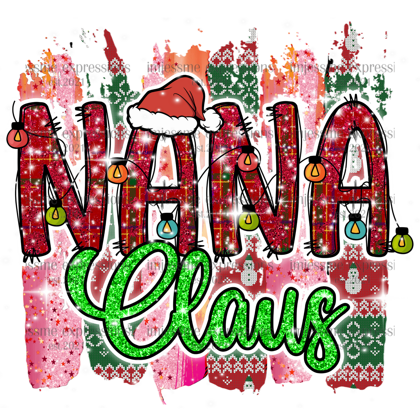 Nana - "Claus" Matching Christmas Graphic Tee
