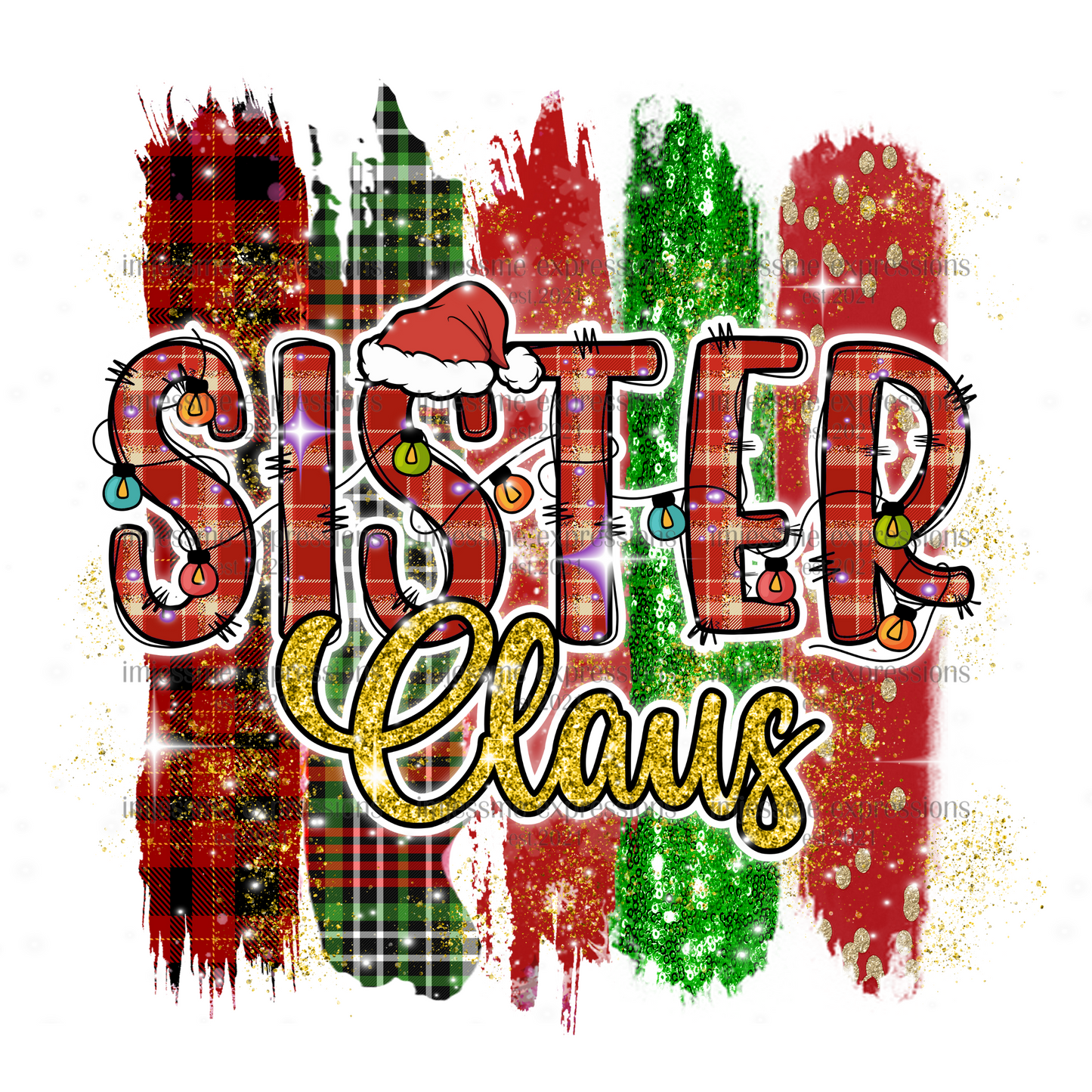 Sister - "Claus" Matching Christmas Graphic Tee
