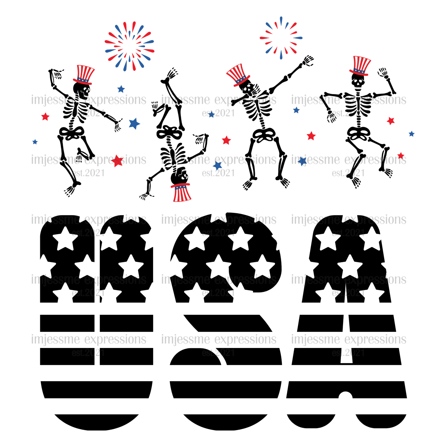 Patriotic - Skeletons USA