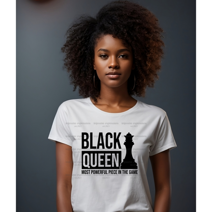Black Queen (Blk & Wht) - Melanin Magic Sublimation Graphic Tee