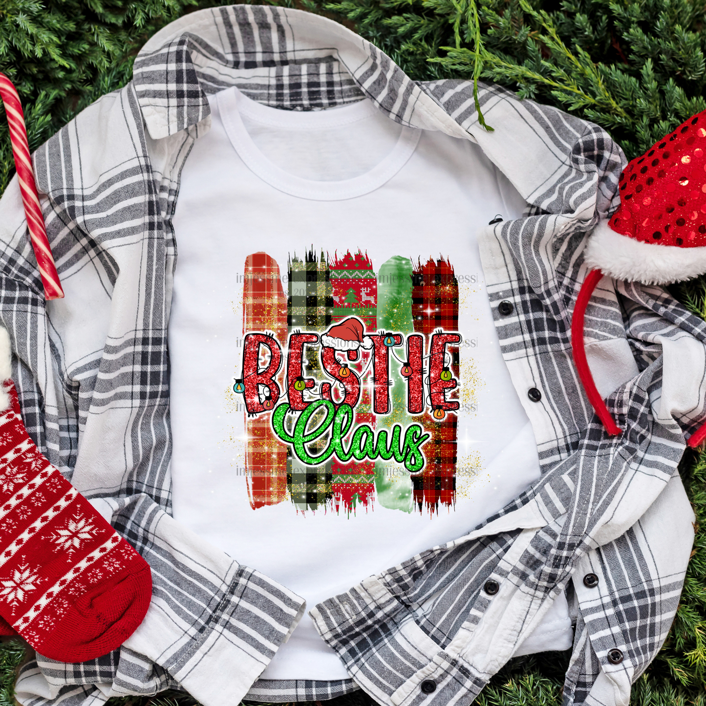 Bestie - "Claus" Matching Christmas Graphic Tee