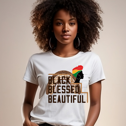 Black Blessed Beautiful - Sublimation Graphic Tee