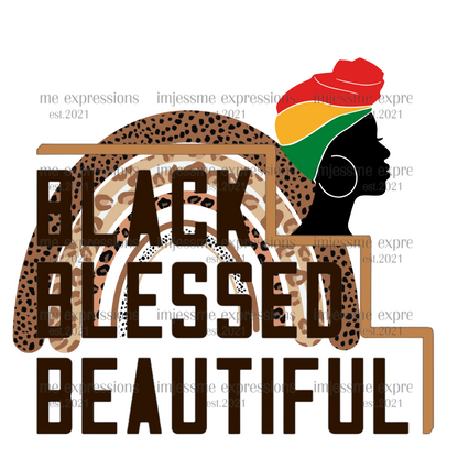 Black Blessed Beautiful - Sublimation Graphic Tee