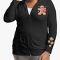 Black Faux Sequins Gingerbread Girl Lightweight Hooded Christmas Graphic Jacket
