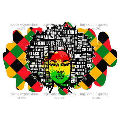 Black History Woman with Words - Sublimation Graphic Tee