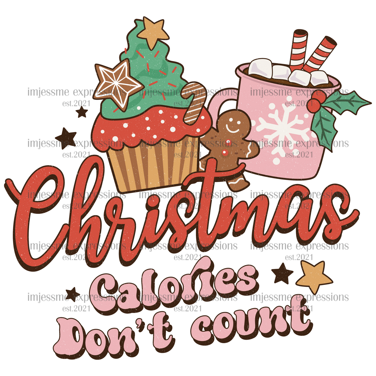 Retro-Christmas Calories Don't Count - Graphic Tee