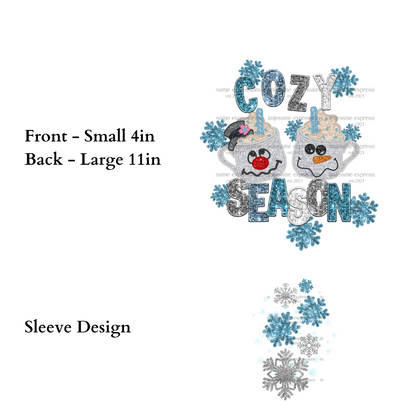 White Faux Sequins Cozy Season Lightweight Hooded Christmas Graphic Jacket