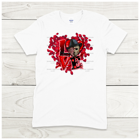 Freddy - Love - Scary Valentine Sublimation Graphic Tee