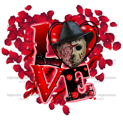 Freddy - Love - Scary Valentine Sublimation Graphic Tee