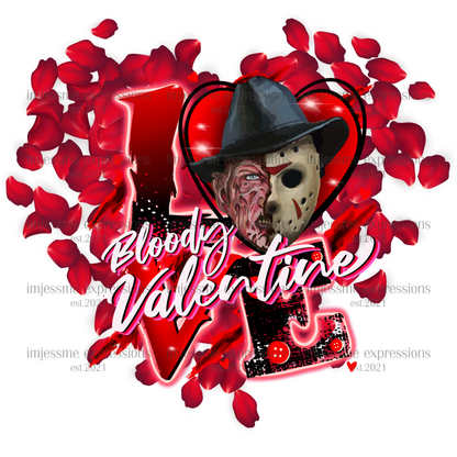 Freddy - Love Bloody Valentine - Scary Valentine Sublimation Graphic Tee