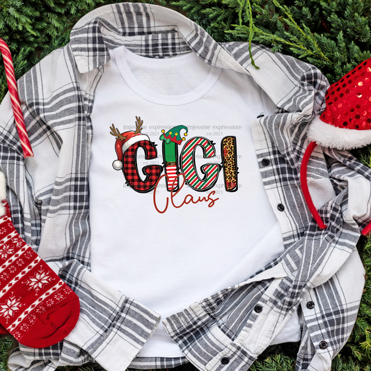 Gigi 2 - "Claus" Matching Christmas Graphic Tee