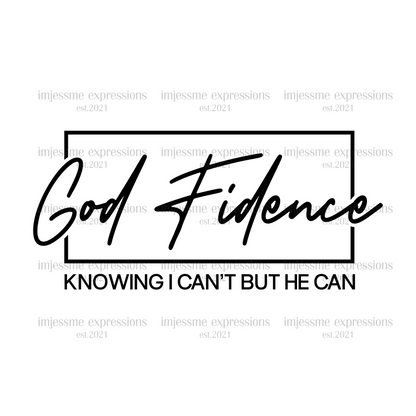 GOD fidence  - Word Art Sublimation Graphic Tee