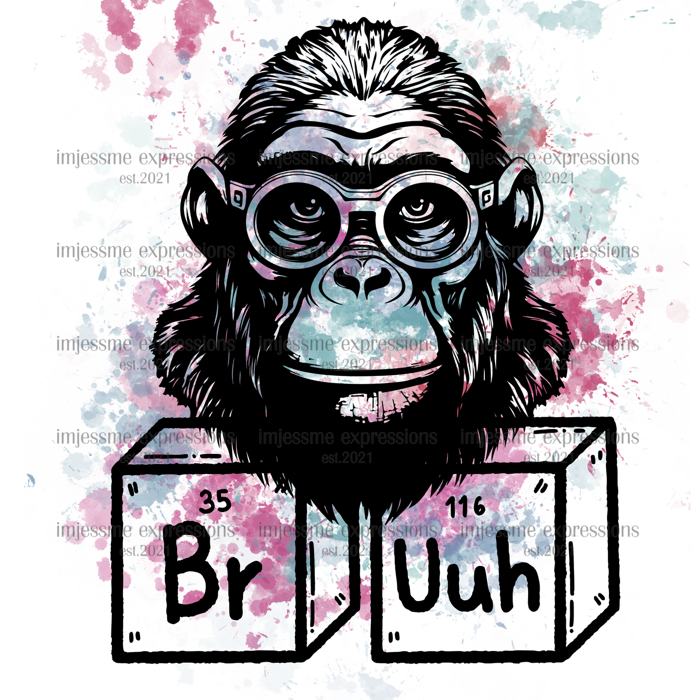 Gorilla Ville - Bruh Gorilla Watercolor Graphic Tee