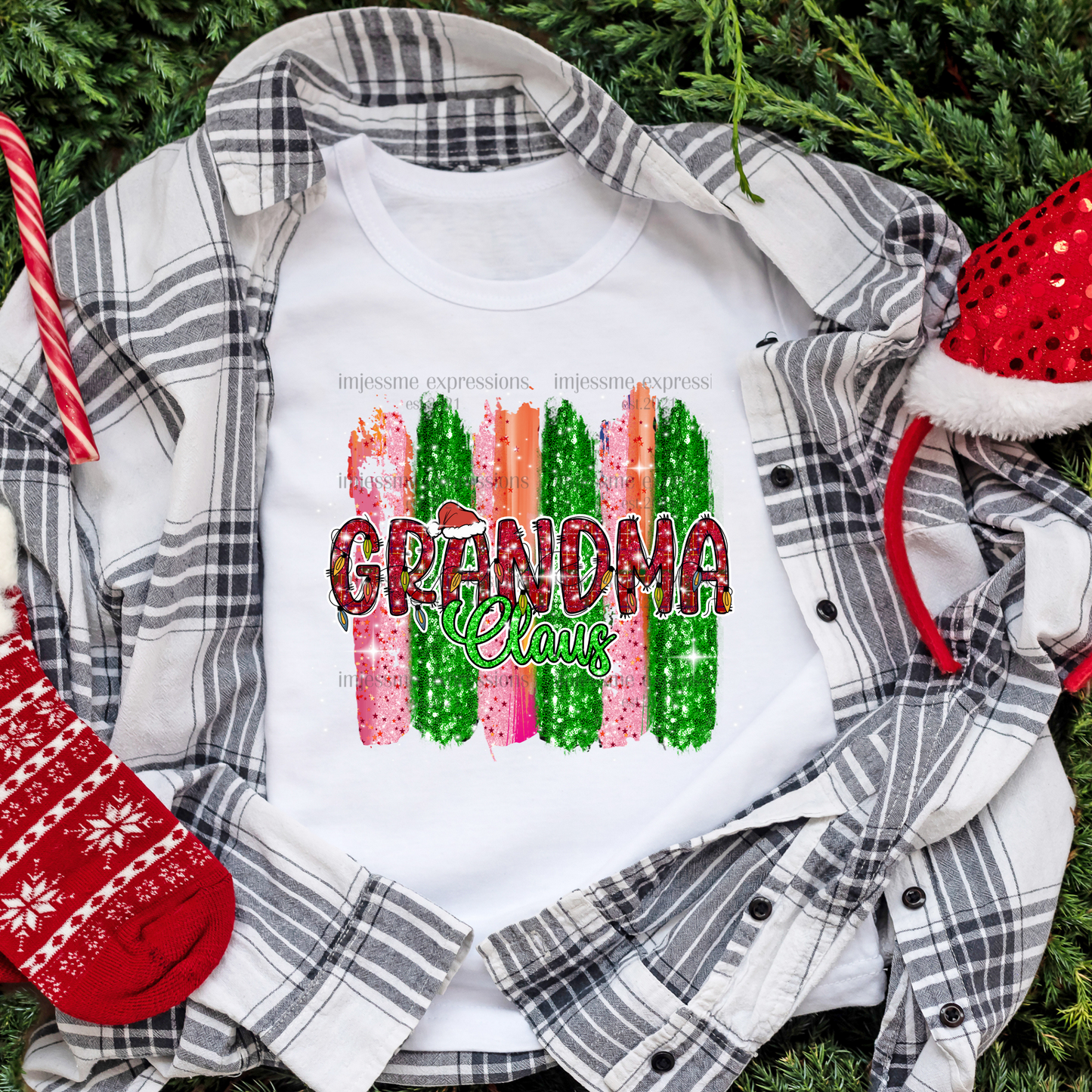 Grandma - "Claus" Matching Christmas Graphic Tee