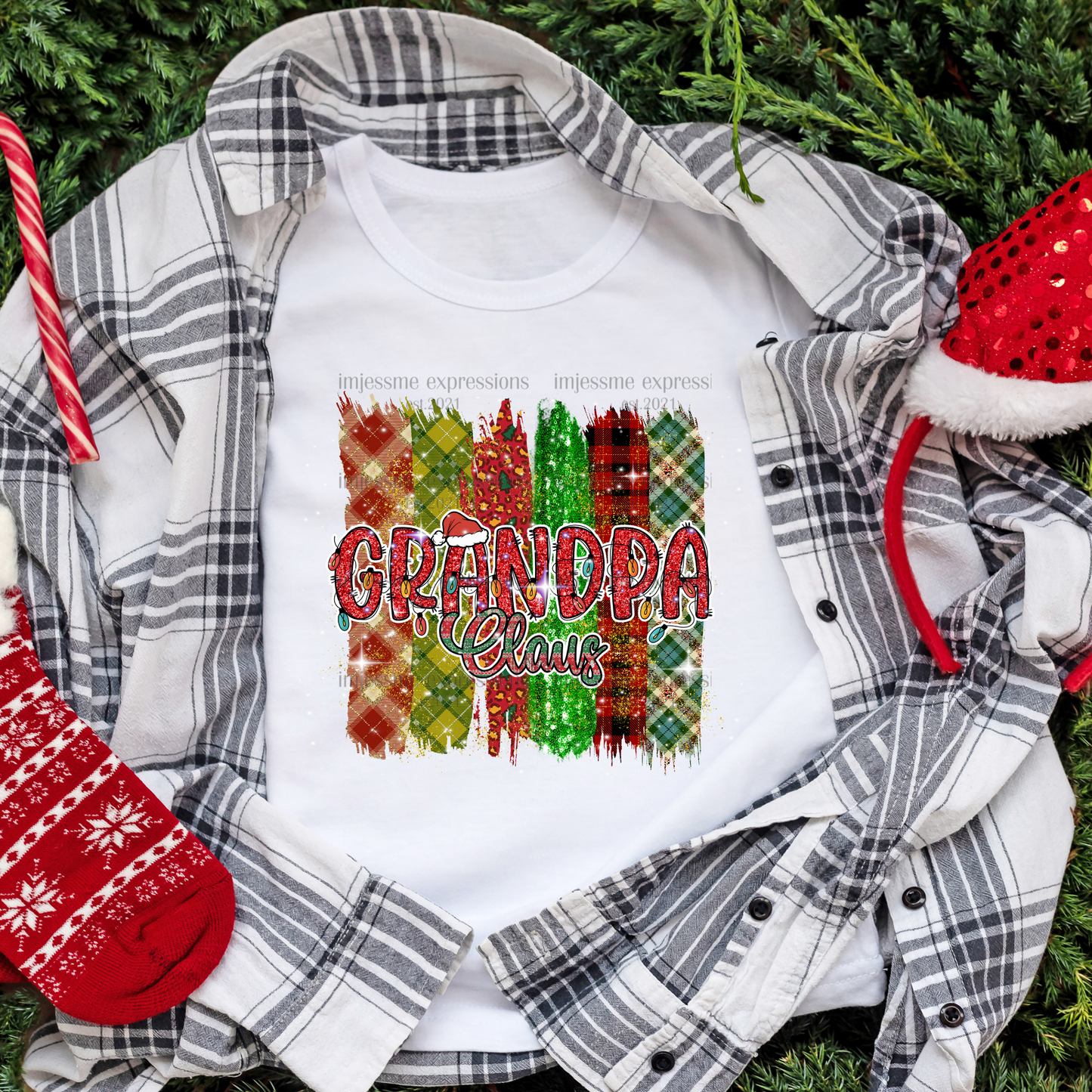 Grandpa 2 - "Claus" Matching Christmas Graphic Tee