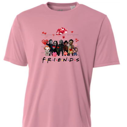 Scary F-R-I-E-N-D-S - Scary Valentine Sublimation Graphic Tee