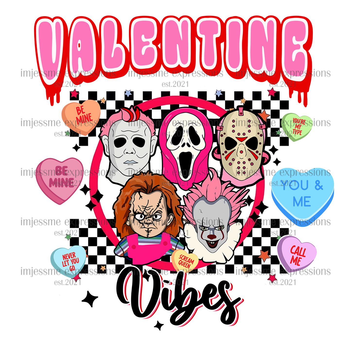 Group - Valentine Vibes - Scary Valentine Sublimation Graphic Tee