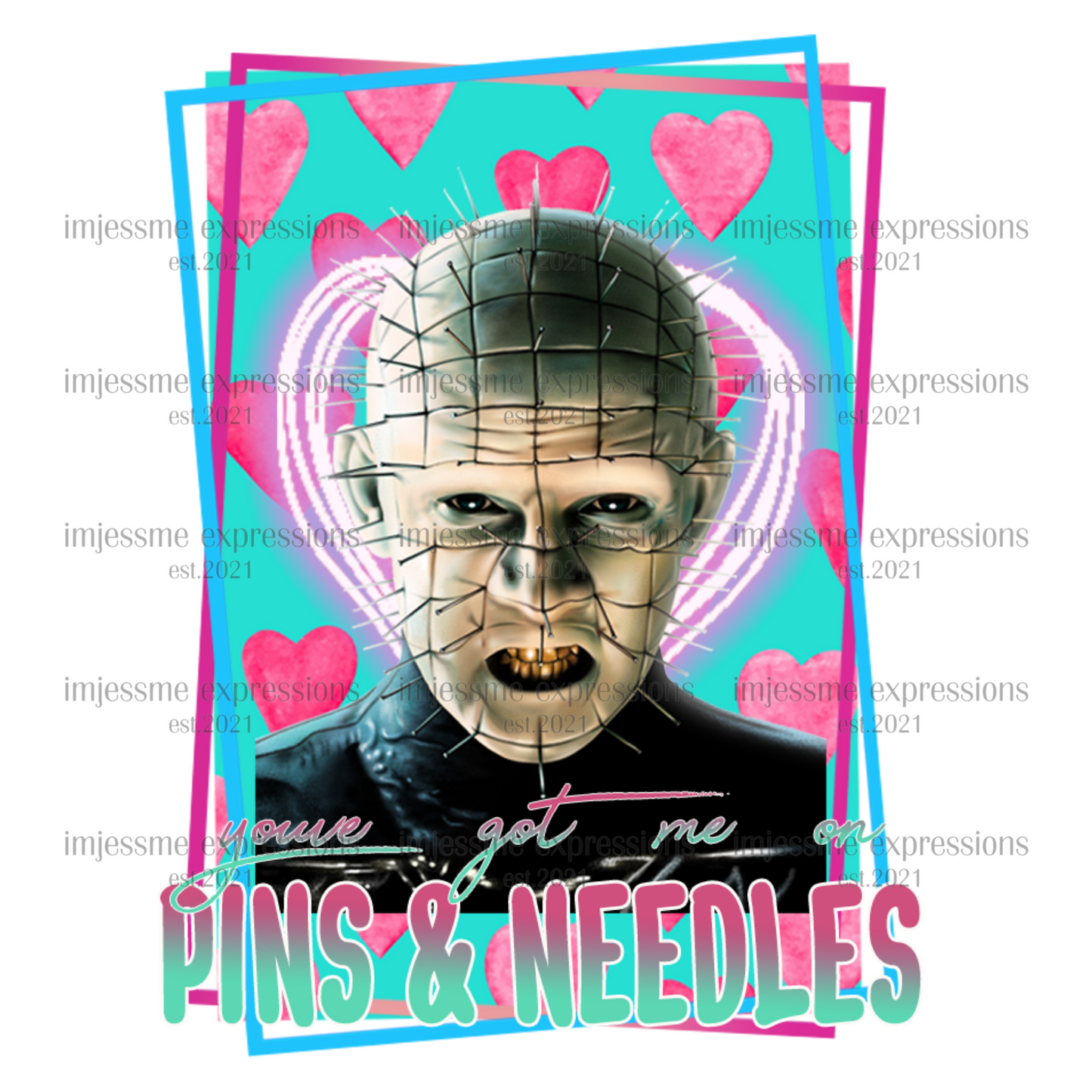 Hellraiser - Pins & Needles - Scary Valentine Sublimation Graphic Tee