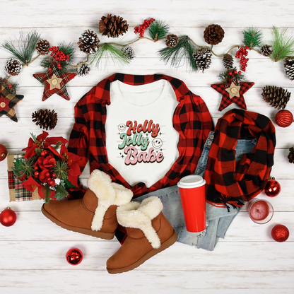Retro-Holly Jolly Babe - Graphic Tee
