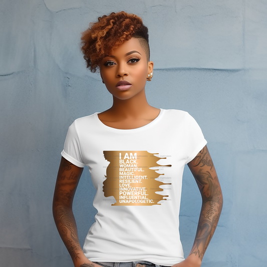 I Am... Gold  - Word Art Sublimation Graphic Tee