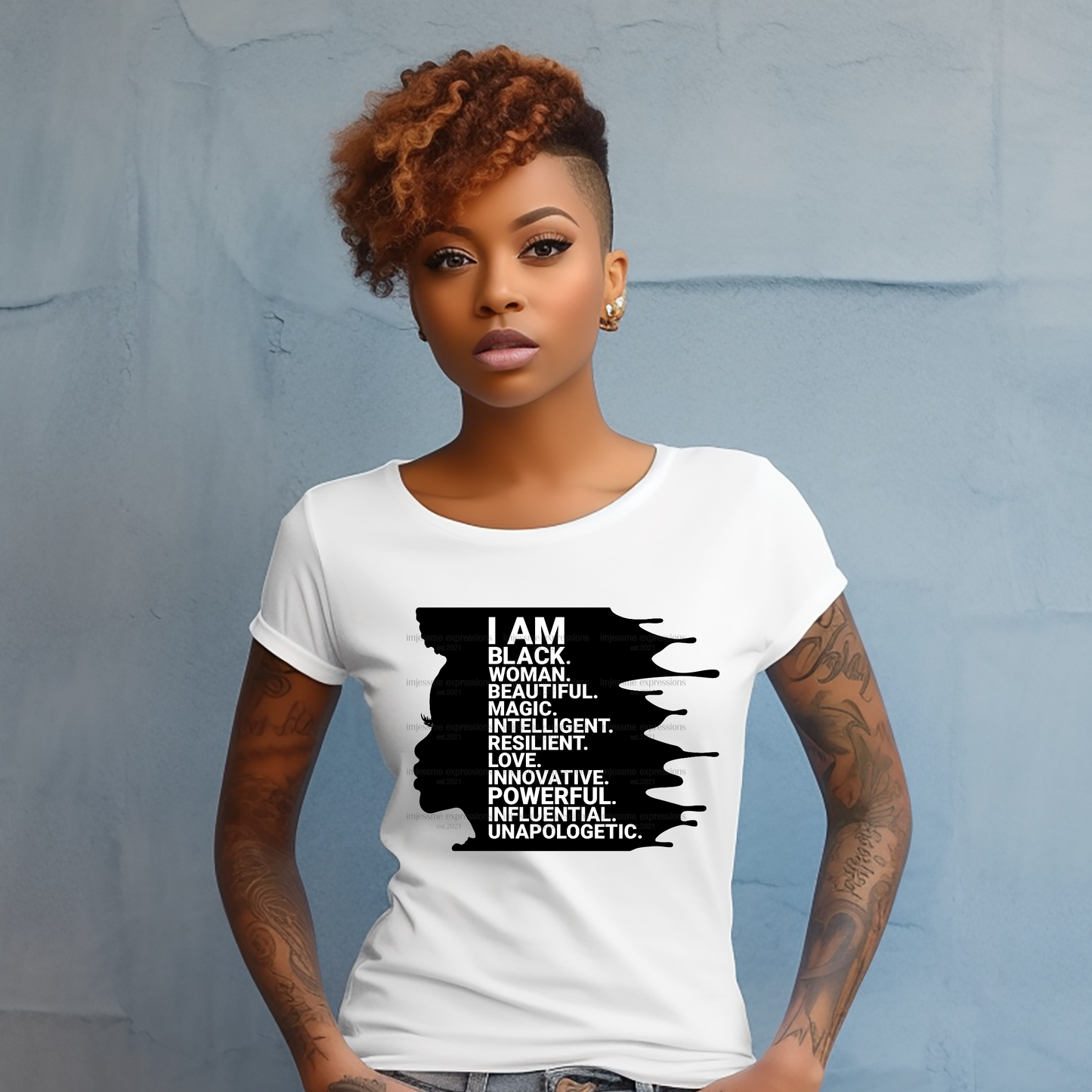 I Am... Black - Word Art Sublimation Graphic Tee