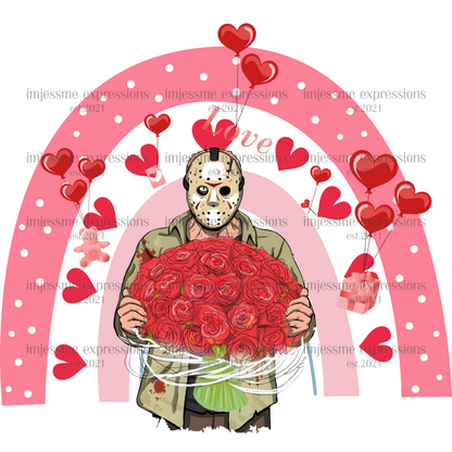 Jason Flowers - Scary Valentine Sublimation Graphic Tee