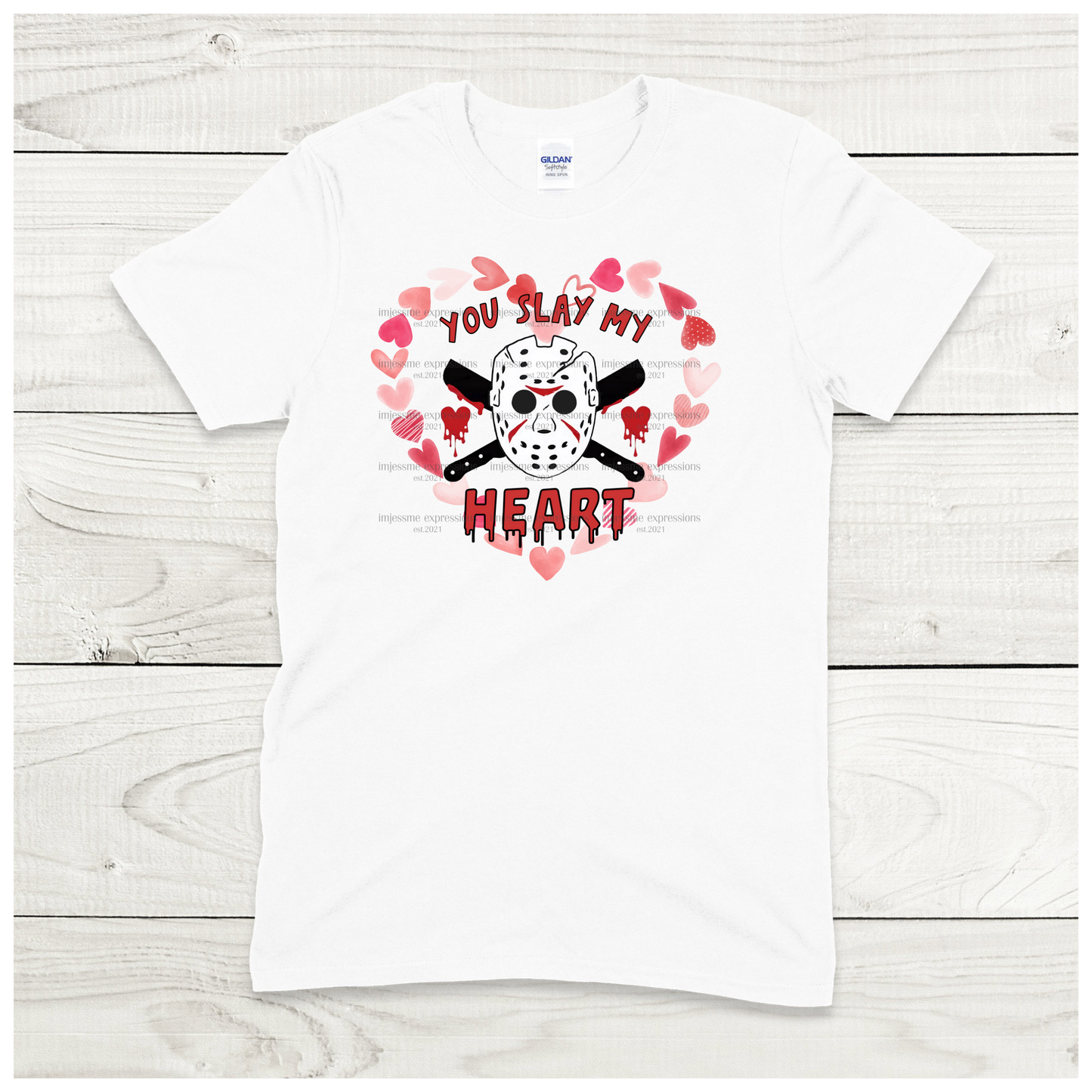 Jason - You Slay My Heart - Scary Valentine Sublimation Graphic Tee