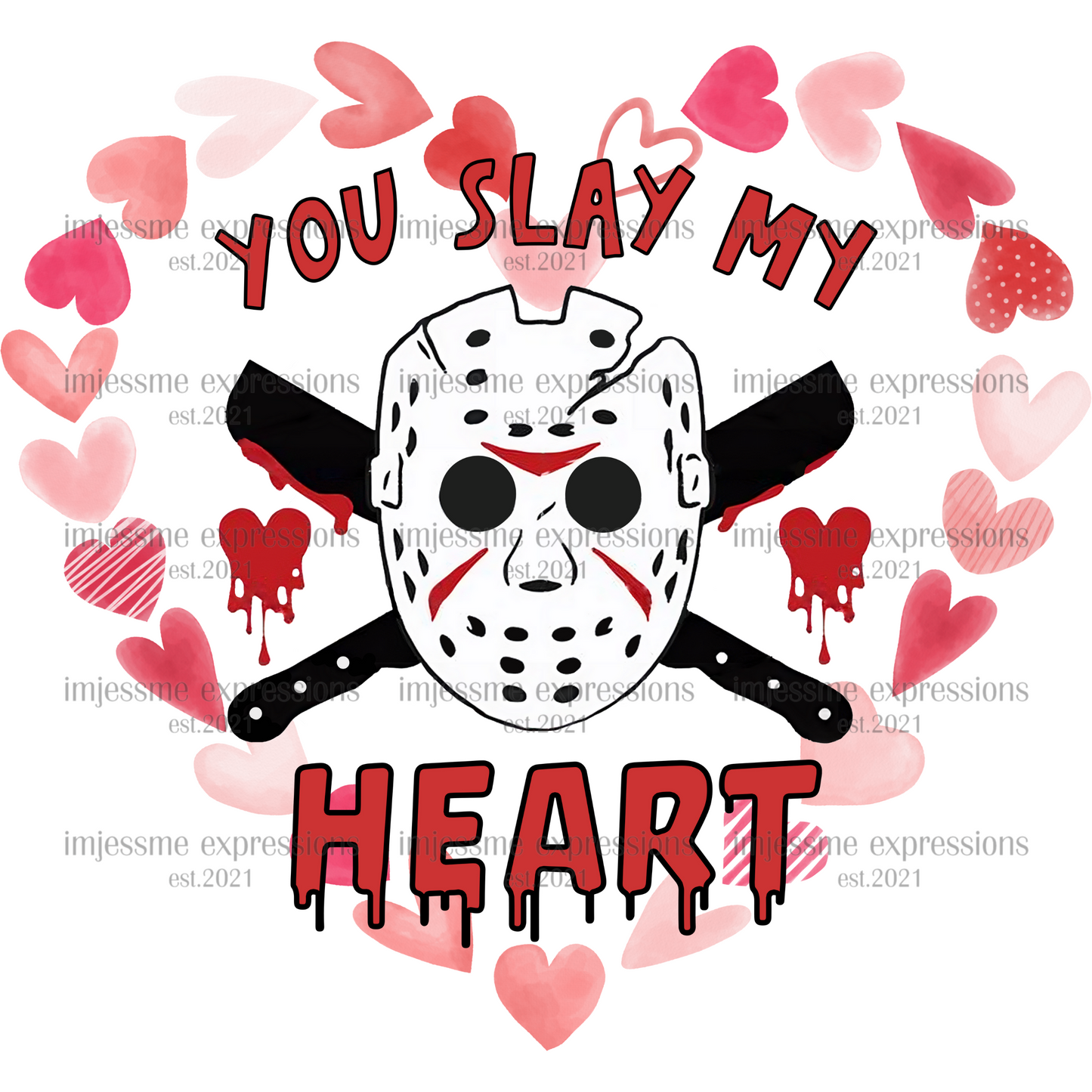 Jason - You Slay My Heart - Scary Valentine Sublimation Graphic Tee