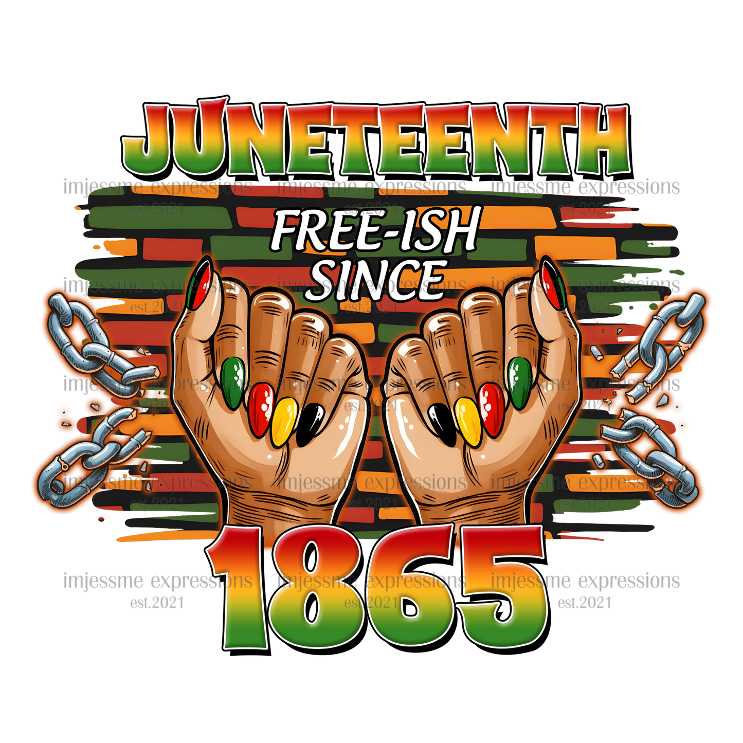 Juneteenth - Free-ish Since 1865 Nails