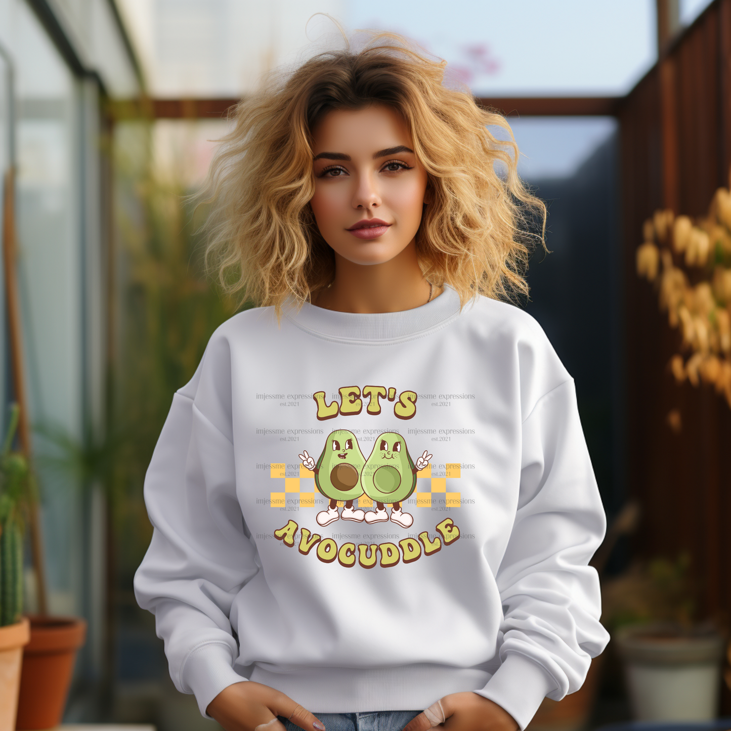 Let's Avocuddle - DTF Valentine's Day Graphic Sweater