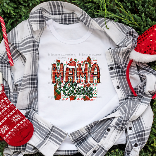 Mama 2 - "Claus" Matching Christmas Graphic Tee