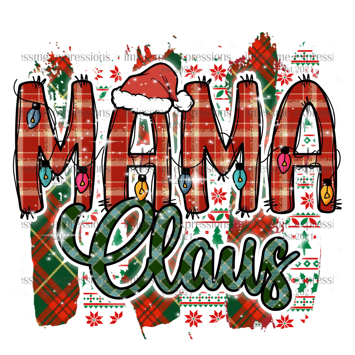 Mama 2 - "Claus" Matching Christmas Graphic Tee