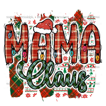 Mama 2 - "Claus" Matching Christmas Graphic Tee