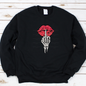 Skeleton Middle Finger Kiss - DTF Valentine's Day Graphic Sweater