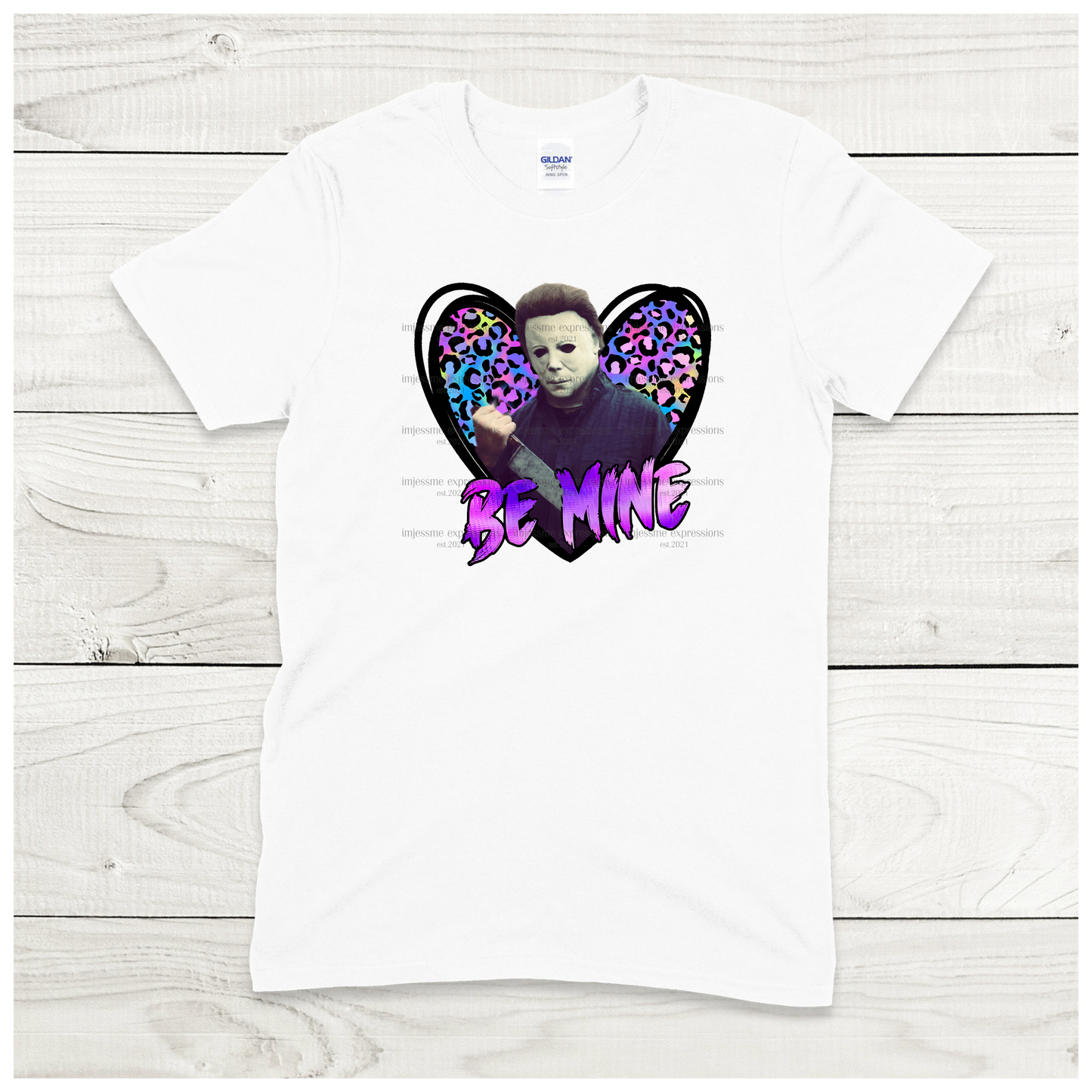 Mike - Be Mine Purple Leopard - Scary Valentine Sublimation Graphic Tee