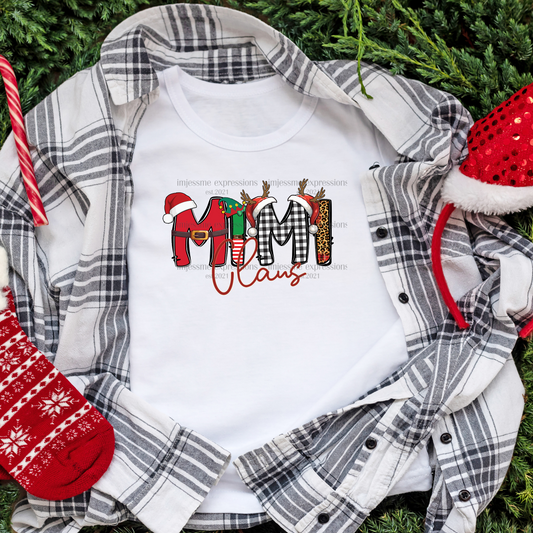 Mimi - "Claus" Matching Christmas Graphic Tee