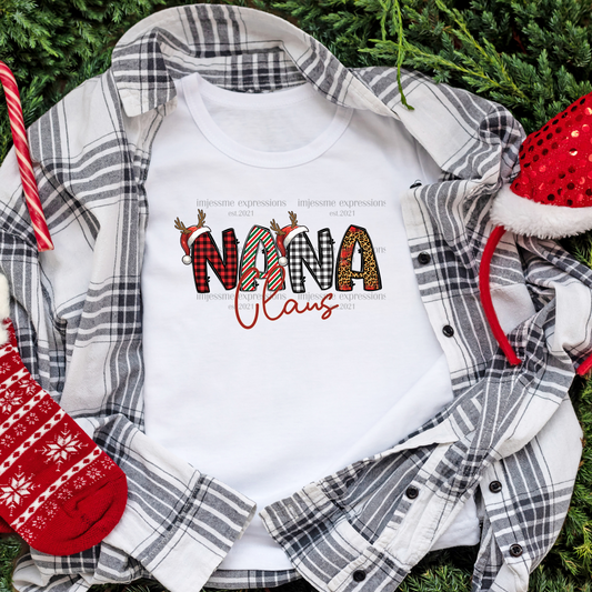 Nana 2 - "Claus" Matching Christmas Graphic Tee