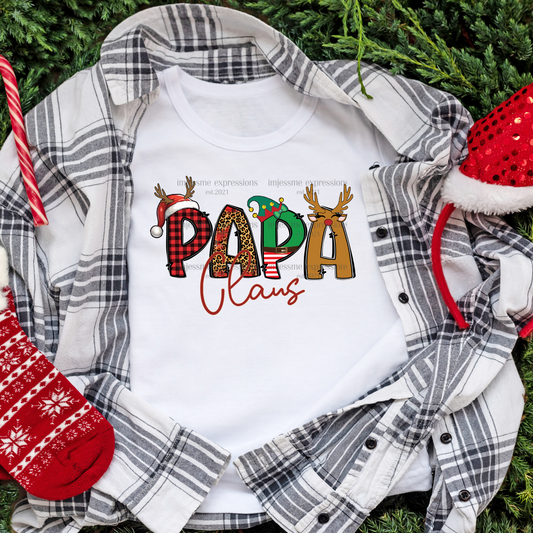 Papa - "Claus" Matching Christmas Graphic Tee