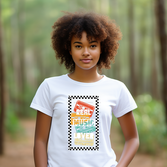 Real Music Lover - Vintage Music Sublimation Graphic Tee