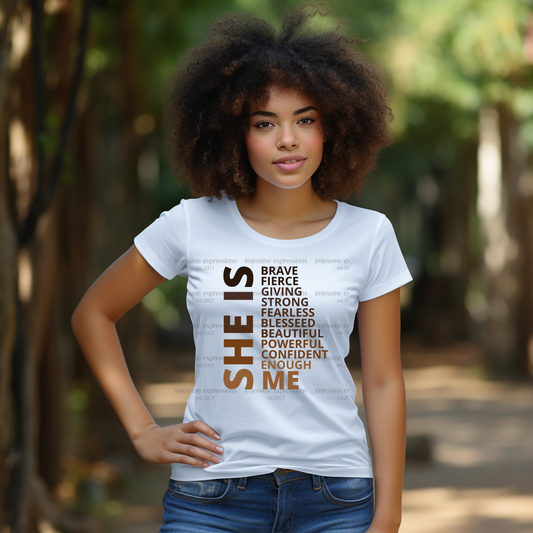 She Is... - Melanin Magic Sublimation Graphic Tee