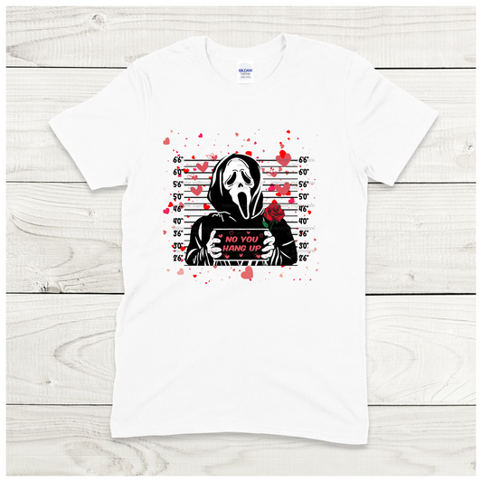 Scream - No, You Hang Up - Scary Valentine Sublimation Graphic Tee