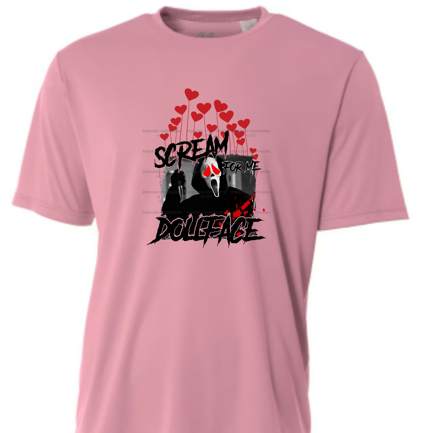 Scream For Me Dollface - Scary Valentine Sublimation Graphic Tee