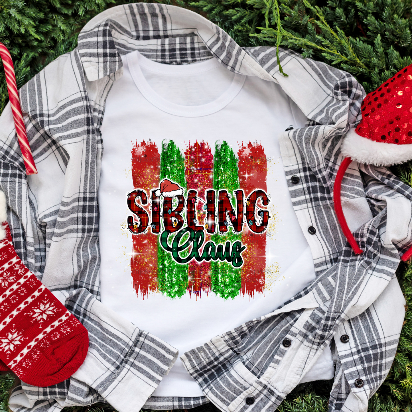 Sibling - "Claus" Matching Christmas Graphic Tee