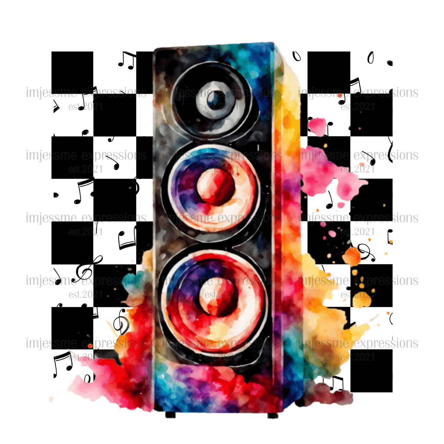 Speaker - Vintage Music Sublimation Graphic Tee